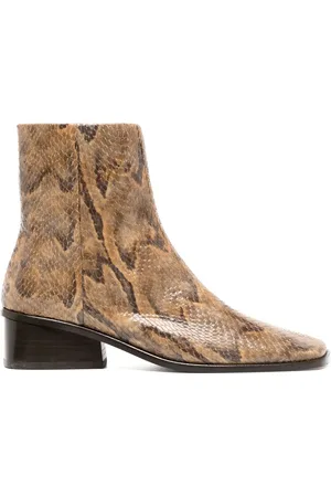 REJINA PYO Rise snakeskin-print leather ankle boots