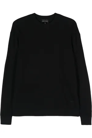 Emporio Armani Logo-embroidered cotton jumper