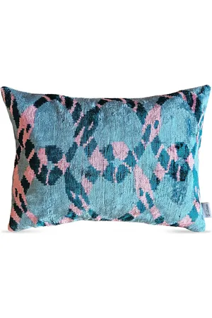 Les-Ottomans Geometric-pattern print velvet cushion