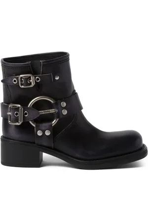 Miu Miu Vintage-Look leather ankle boots