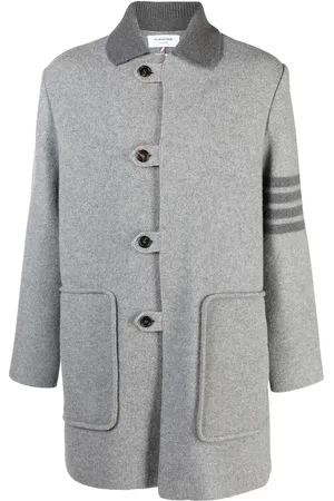 Thom Browne Stripe-trim detail single-breasted coat