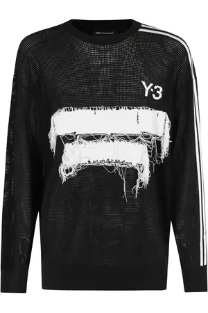 Y-3 Frayed-patch detailing sweatshirt