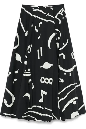ALYSI Abstract-print maxi skirt