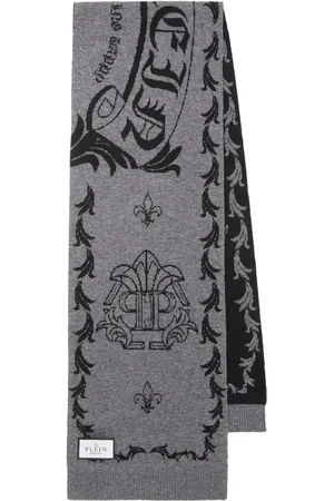 Philipp Plein Monogram-motif merino scarf