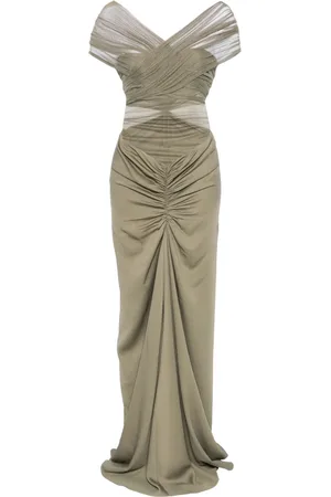 CHRISTOPHER ESBER Crossed tulle maxi dress