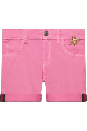 Gucci Bee-embroidered denim shorts
