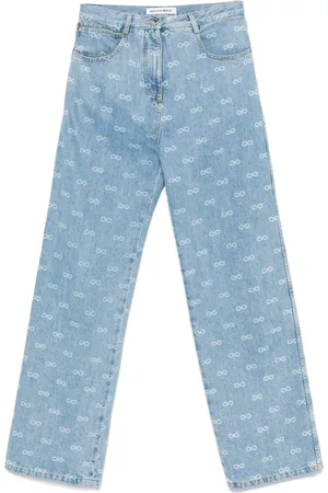 Mach & Mach Bow Monogram jeans
