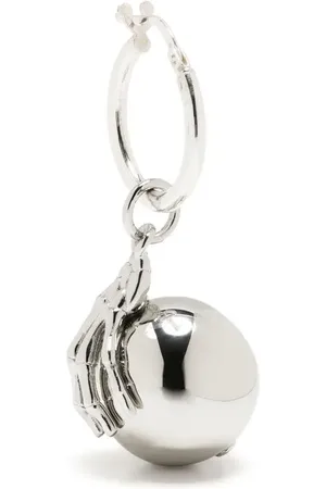 RAF SIMONS Skeleton-hand drop hoop earring