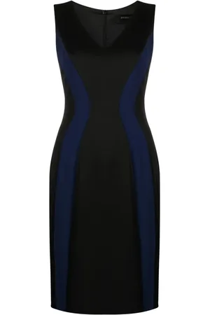 Paule Ka Sleeveless two-tone dress