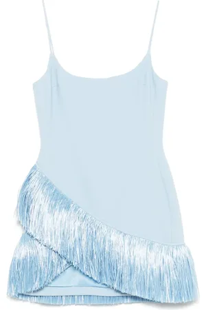 DAVID KOMA Raffia fringe-trim mini dress