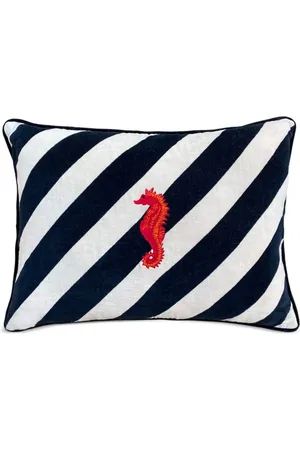 Les-Ottomans Seahorse striped cushion (60cm x 40cm)