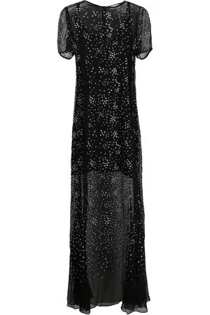 Paco rabanne Embellished silk maxi dress