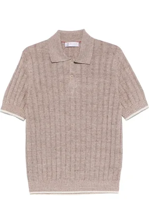 Brunello Cucinelli Ribbed-knit polo shirt