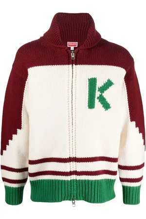 Kenzo Floral-intarsia wool cardigan