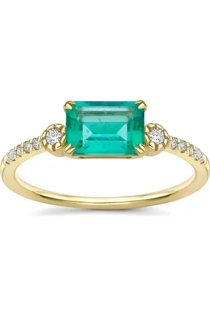 Dinny Hall 14K yellow Betony diamond and emerald ring