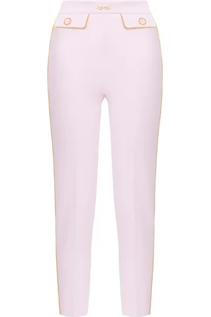 Elisabetta Franchi Piped-trim crepe slim-fit trousers
