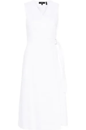 THEORY Sleeveless wrap midi dress