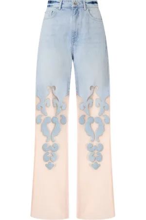 Pinko Cut-out detail high-waisted jeans