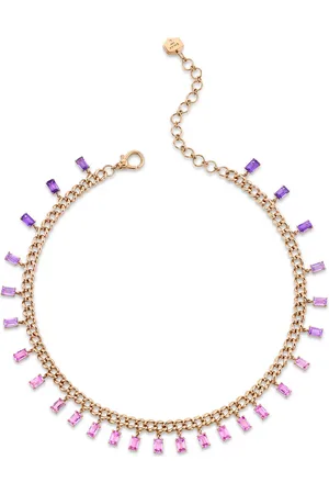 Shay 18kt rose ombre baguette pink sapphire and amethyst choker