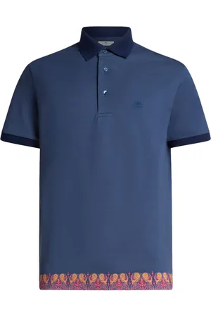 Etro Paisley-trim polo shirt