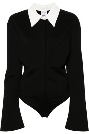 Courrèges Spread-collar buttoned jumpsuit