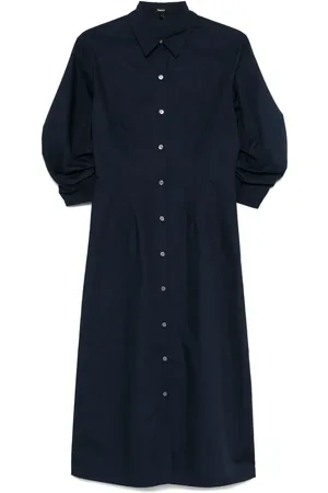 THEORY Ruched-detail midi dress