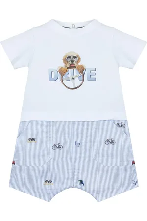 Lapin House Graphic-print cotton rompers