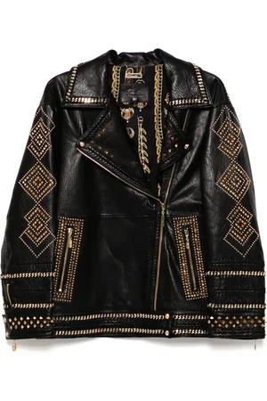 Camilla Oversized leather biker jacket