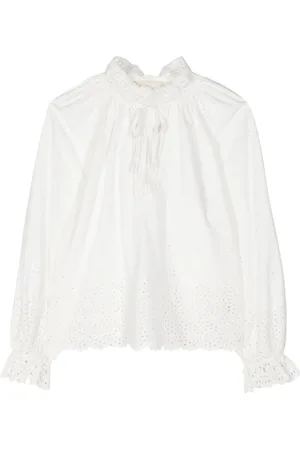 ULLA JOHNSON Alora eyelet-lace blouse