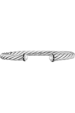 David Yurman Sterling Cable Cuff diamond bracelet (6mm)