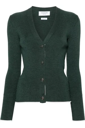 Thom Browne V-neck ribbed-knit cardigan