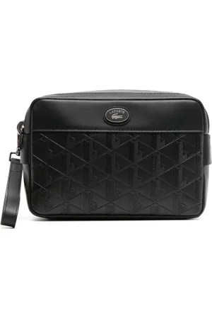 Lacoste Nomogramme leather clutch bag