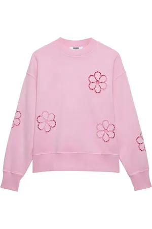 Msgm Embroidered-flower sweatshirt