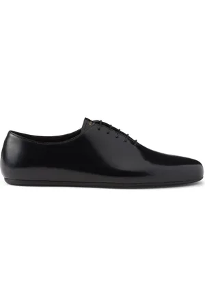 Prada Brushed-leather lace-up shoes