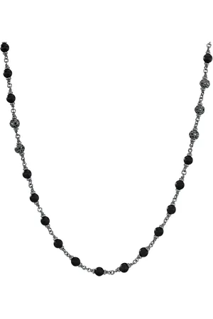 David Yurman Sterling Spiritual Beads Rosary diamond necklace (6mm)