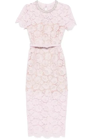 Self-Portrait Lace pearl-embellished midi dress