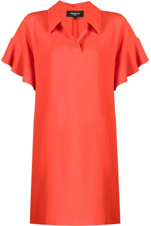 Paule Ka Ruffle-cuffs short-sleeve dress