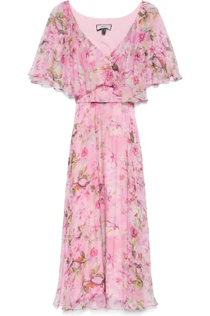 NISSA Floral-print silk midi dress