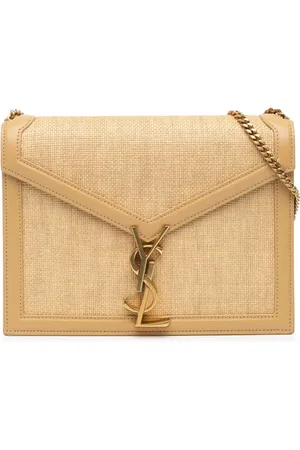 Saint Laurent 2021 Medium Raffia Cassandra Chain crossbody bag