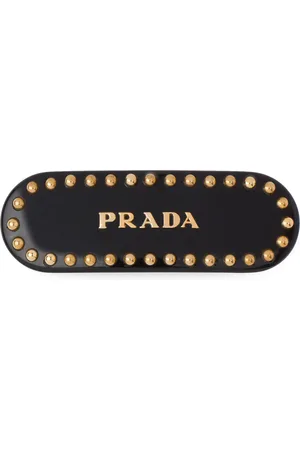 Prada Logo-print studded hair clip
