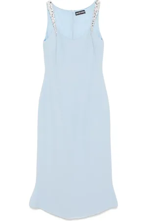 DAVID KOMA Crystal claw-embroidered flounce dress