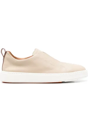 santoni Leather slip-on sneakers