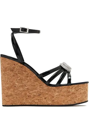 Mach & Mach 120mm double-embellished heart sandals