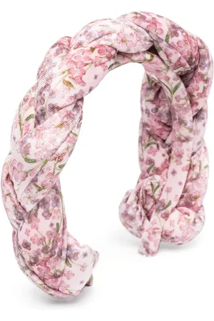 Simonetta Floral-print braided headband