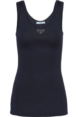 Prada Enamel-triangle cotton top
