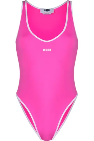 Msgm Logo-print scoop-neck swimsuit