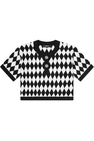 Balmain Argyle-pattern top