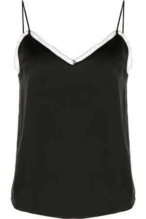 Paule Ka Lace-trimmed silk top
