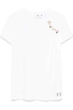 Elisabetta Franchi Jewelled-brooch jersey T-shirt