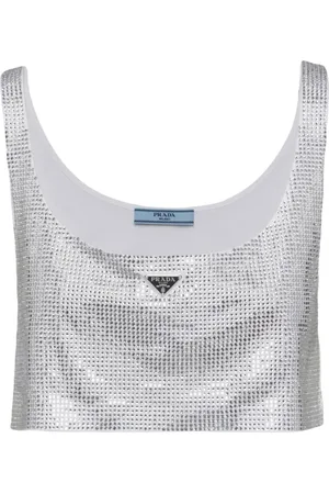 Prada Rhinestone-embellished crop top